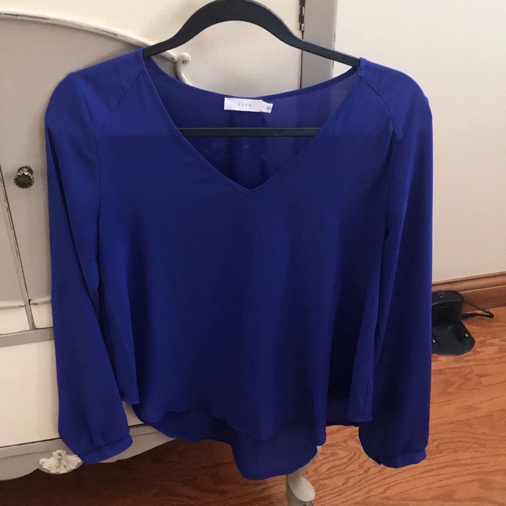 Royal Blue Silk Top